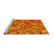 Sideview of Machine Washable Transitional Neon Red Rug, wshpat3803yw