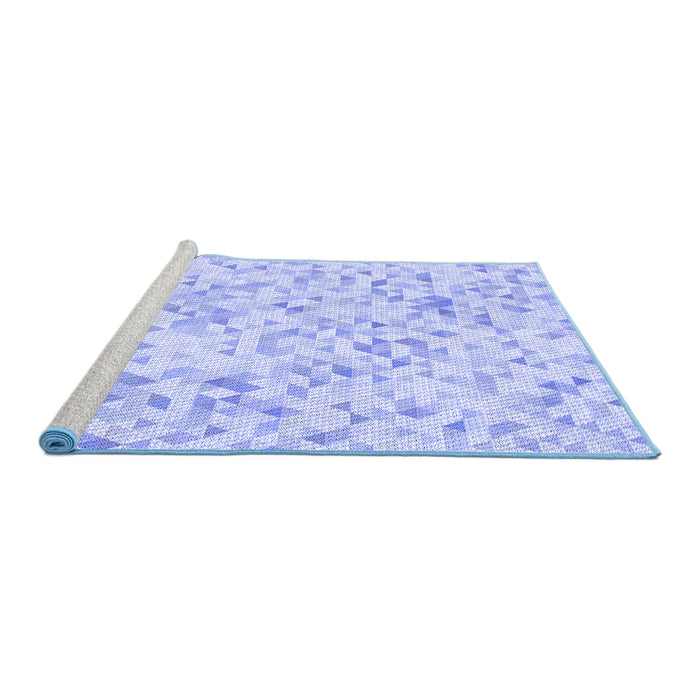 Sideview of Machine Washable Transitional Sky Blue Rug, wshpat3804blu