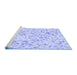 Sideview of Machine Washable Transitional Sky Blue Rug, wshpat3804blu