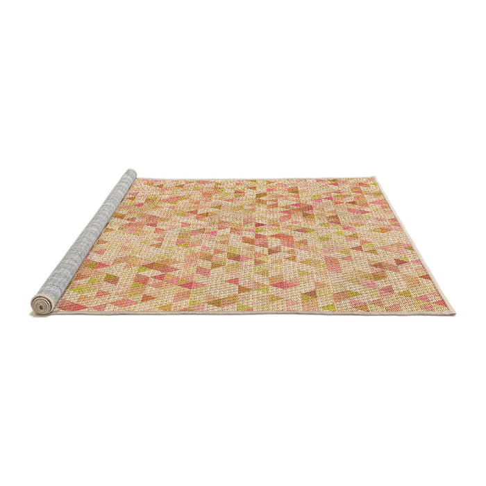 Sideview of Machine Washable Transitional Brown Gold Rug, wshpat3804org