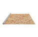 Sideview of Machine Washable Transitional Brown Gold Rug, wshpat3804org