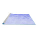 Sideview of Machine Washable Transitional Sky Blue Rug, wshpat3805blu