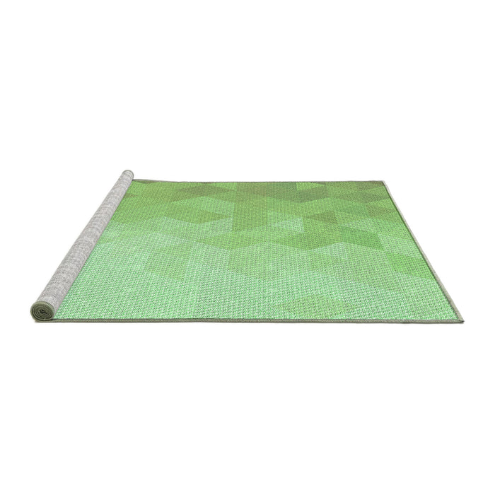 Sideview of Machine Washable Transitional Green Rug, wshpat3805grn