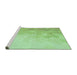 Sideview of Machine Washable Transitional Green Rug, wshpat3805grn