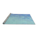 Sideview of Machine Washable Transitional Crystal Blue Rug, wshpat3805lblu