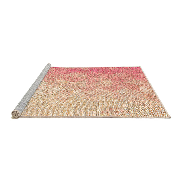 Sideview of Machine Washable Transitional Deep Peach Orange Rug, wshpat3805org