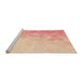 Sideview of Machine Washable Transitional Deep Peach Orange Rug, wshpat3805org