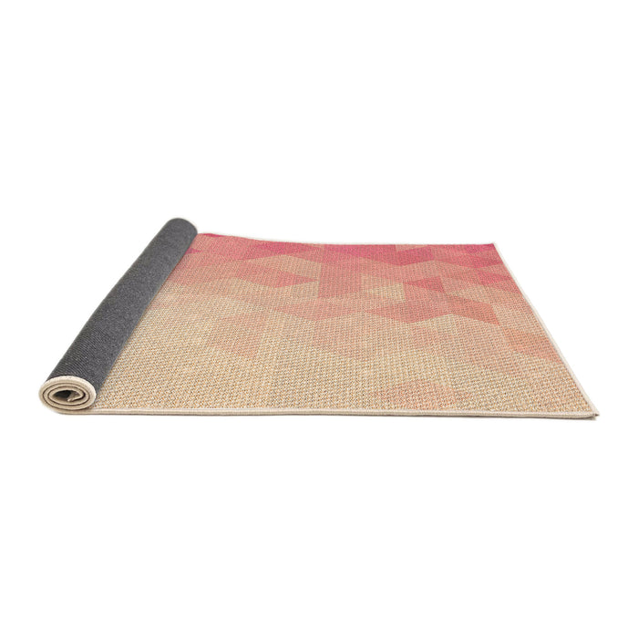 Thickness of Patterned Deep Peach Orange Rug, pat3805org