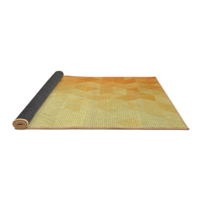 Thickness of Patterned Chrome Gold Yellow Rug, pat3805yw