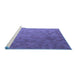 Sideview of Machine Washable Transitional Amethyst Purple Rug, wshpat3806blu