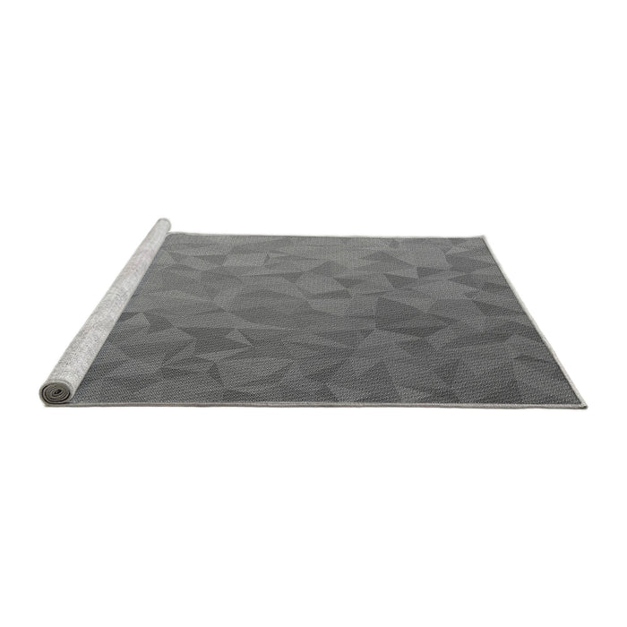 Sideview of Machine Washable Transitional Ash Gray Rug, wshpat3806gry