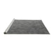 Sideview of Machine Washable Transitional Ash Gray Rug, wshpat3806gry