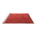 Sideview of Machine Washable Transitional Red Rug, wshpat3806org