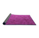 Thickness of Patterned Deep Pink Rug, pat3806pur