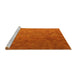 Sideview of Machine Washable Transitional Neon Orange Rug, wshpat3806yw