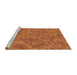 Sideview of Machine Washable Transitional Neon Orange Rug, wshpat3807brn