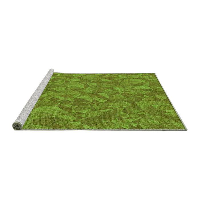 Sideview of Machine Washable Transitional Green Rug, wshpat3807grn