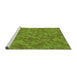 Sideview of Machine Washable Transitional Green Rug, wshpat3807grn