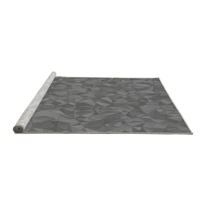 Sideview of Machine Washable Transitional Carbon Gray Rug, wshpat3807gry