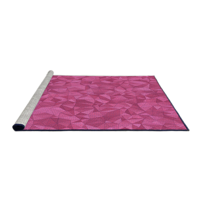 Sideview of Machine Washable Transitional Neon Pink Rug, wshpat3807pur