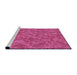 Sideview of Machine Washable Transitional Neon Pink Rug, wshpat3807pur