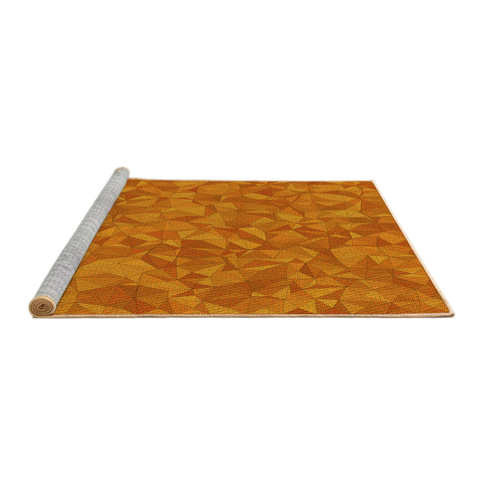 Sideview of Machine Washable Transitional Neon Orange Rug, wshpat3807yw