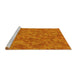 Sideview of Machine Washable Transitional Neon Orange Rug, wshpat3807yw