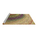 Sideview of Machine Washable Transitional Metallic Gold Rug, wshpat3808brn