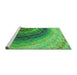 Sideview of Machine Washable Transitional Forest Green Rug, wshpat3808grn