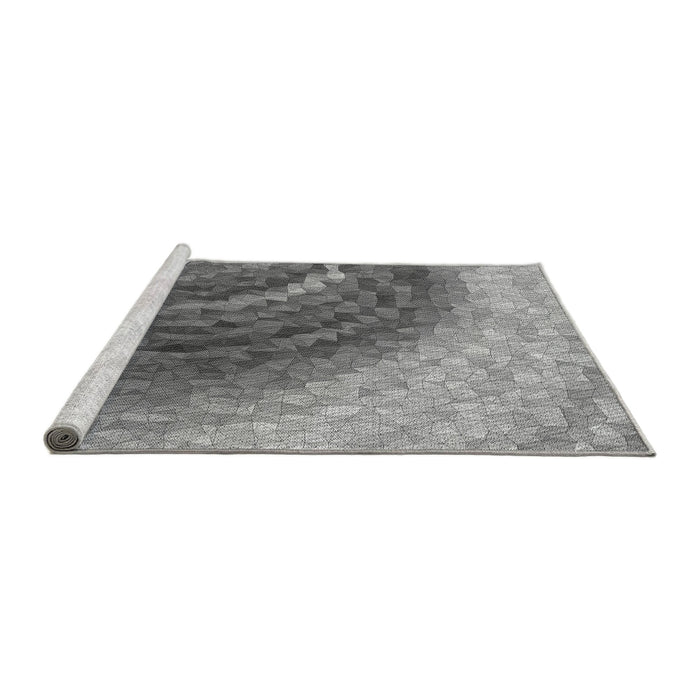 Sideview of Machine Washable Transitional Grey Gray Rug, wshpat3808gry