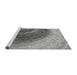 Sideview of Machine Washable Transitional Grey Gray Rug, wshpat3808gry