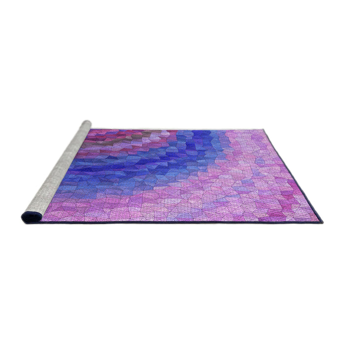 Sideview of Machine Washable Transitional Blue Violet Purple Rug, wshpat3808pur