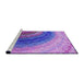 Sideview of Machine Washable Transitional Blue Violet Purple Rug, wshpat3808pur