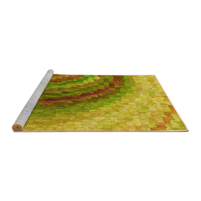 Sideview of Machine Washable Transitional Golden Brown Yellow Rug, wshpat3808yw