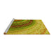 Sideview of Machine Washable Transitional Golden Brown Yellow Rug, wshpat3808yw