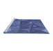 Sideview of Machine Washable Transitional Dark Slate Blue Purple Rug, wshpat3809blu