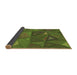 Thickness of Patterned Army Green Rug, pat3809brn