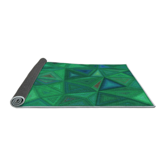 Thickness of Patterned Spring Green Rug, pat3809lblu