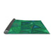 Thickness of Patterned Spring Green Rug, pat3809lblu