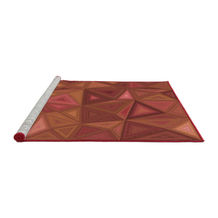Sideview of Machine Washable Transitional Orange Red Orange Rug, wshpat3809rd
