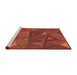 Sideview of Machine Washable Transitional Orange Red Orange Rug, wshpat3809rd