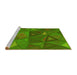 Sideview of Machine Washable Transitional Apple Green Rug, wshpat3809yw