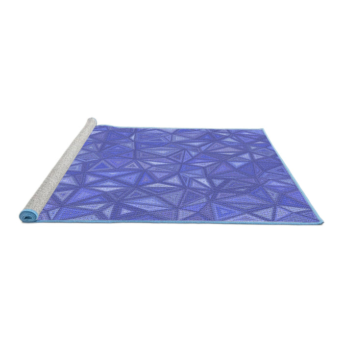 Sideview of Machine Washable Transitional Light Slate Blue Rug, wshpat3810blu