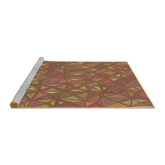 Sideview of Machine Washable Transitional Chestnut Red Rug, wshpat3810brn
