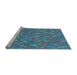 Sideview of Machine Washable Transitional Blue Rug, wshpat3810lblu