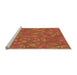 Sideview of Machine Washable Transitional Neon Orange Rug, wshpat3810org