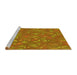 Sideview of Machine Washable Transitional Mahogany Brown Rug, wshpat3810yw