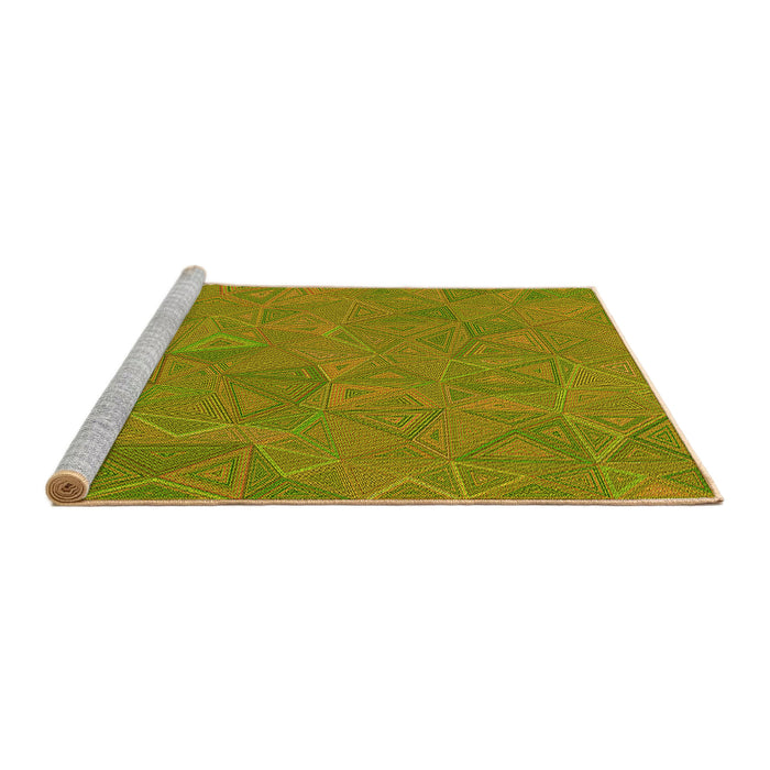 Sideview of Machine Washable Transitional Pistachio Green Rug, wshpat3811yw