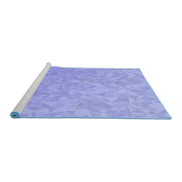 Sideview of Machine Washable Transitional Light Slate Blue Rug, wshpat3813blu