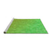 Sideview of Machine Washable Transitional Emerald Green Rug, wshpat3813grn